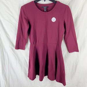 Forever 21 Dark Red 3/4 Sleeve Dress Size L